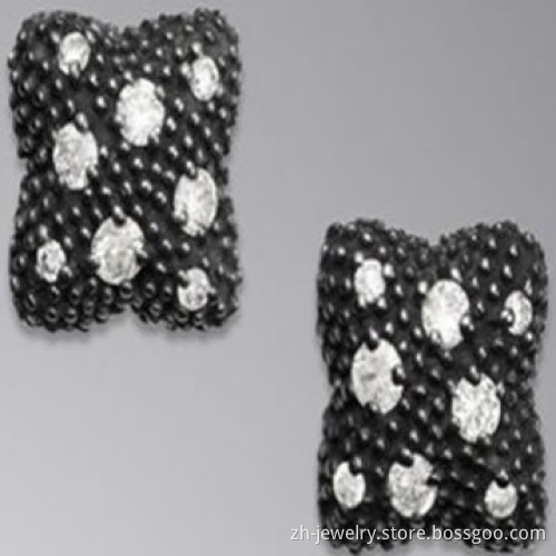 Chandelier Earrings, Material is Sterling Silver Inlay Rhinestone